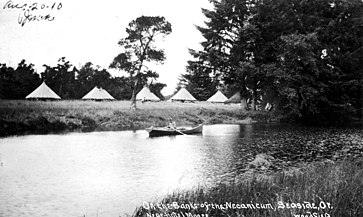 Historic photo: On the banks of the river near Hotel Moore in Seaside