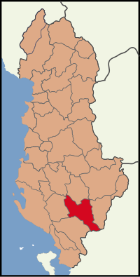 佩爾梅特區在阿爾巴尼亞的位置