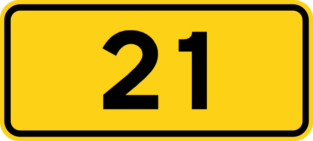 Danish national road number sign