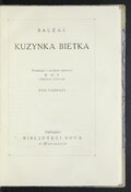 Honoré de Balzac Kuzynka Bietka