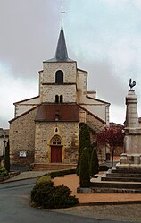 The church of Saint-Jean-Baptiste and the war memorial