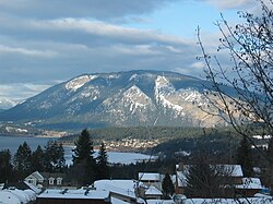 Bastion Mountain, across Salmon Arm of Lake Shuswap