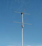 Turnstile antenna for reception of 137 MHz LEO weather satellite transmissions SatelliteAntenna-137MHz.jpg