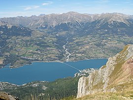 View of Savines and the Lac de Serre-Ponçon