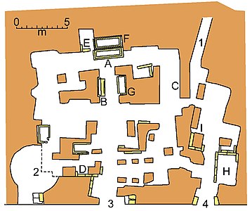 Schematisk plan över graven.