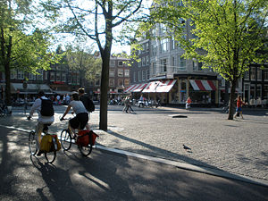 Spui square in Amsterdam