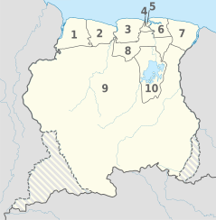 Суринам, административные единицы - Nmbrs - monochrome.svg