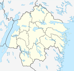 Svartåns dæmningsområde på kortet over Östergötland