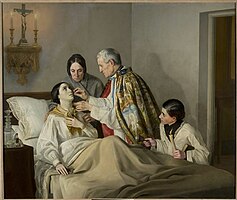 Причащение умирающей. 1852 Холст, масло. 165,5 × 194,5 см Национальный музей, Варшава