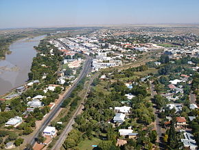 Aerial view of Upington's Central Business District