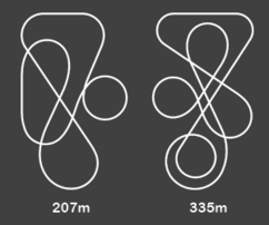 Layout 207m (Links), Layout 335m (Rechts)