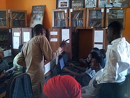 Facilitator looks on the recent edits made by participants at one of our trainings in 2018