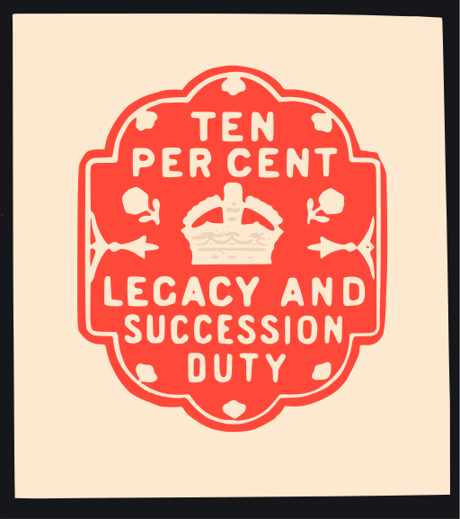 10 Percent Legacy together with Succession Duty Impressed Duty Stamp.svg