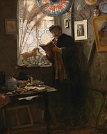 Camille Lemonnier in the Artist's Studio