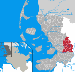 Map of Nordfriesland highlighting Viöl