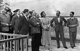 Hitler besøker Haus der deutschen Kunst, museet for tysk kunst i München, før innvielsen våren 1937. Til høyre står arkitekten Gerdy Troost, Adolf Ziegler og propagandaminister Joseph Goebbels. Foto: 5. mai 1937