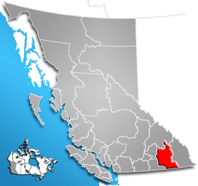 Localisation de District régional de Central Kootenay