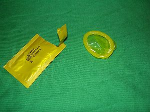 Condom with package