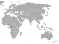 Lage von Äquatorialguinea und Osttimor