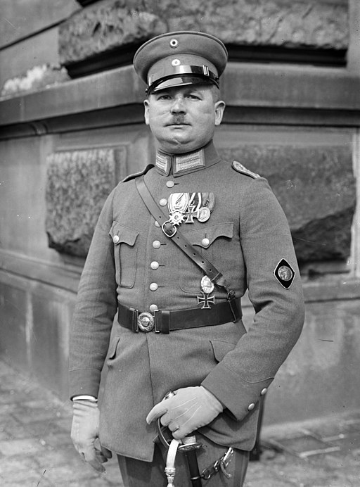 Ernst Röhm (1887-1934) München, Germany (Weimar Republic) 1924 Hauptmann Bund Freikorps Epp uniform Iron cross etc 242-HF-0377 001 Unrestricted No asked copyright (cropped).jpg