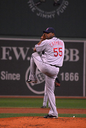 Fausto Carmona of the Cleveland Indians in Fen...