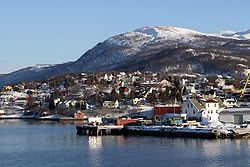 View of Finnsnes in Senja