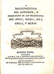 Monumentos del Bascuence, Tomás de Sorreguieta (1804)