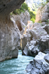 pohled na Styx v soutěsce Gorges du Verdon