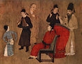 Китайский барабанщик играет танцующей женщине. Свиток периода империи Сун.