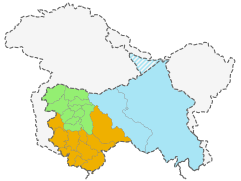 Carte des différentes régions du Jammu-et-Cachemire: