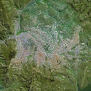 Kigali văzut din satelit