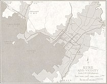 1950年代にアメリカ軍が作成した呉市中心部地図