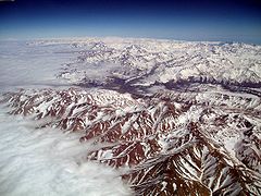 La cordillère des Andes s'étendant à perte de vue.