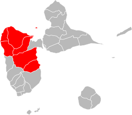 Location of Nord Basse-Terre within the department