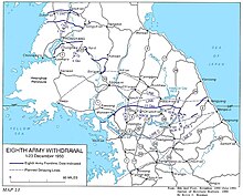 Серия линий фронта, проведенных над Корейским полуостровом, каждая из которых помечена датой.