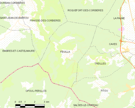 Mapa obce Feuilla