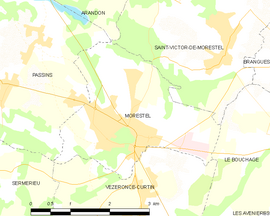 Mapa obce Morestel