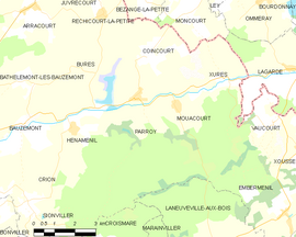 Mapa obce Parroy