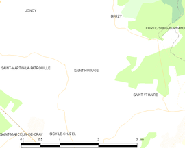 Mapa obce Saint-Huruge