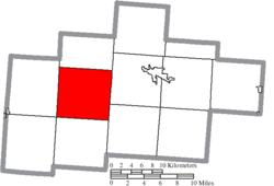 Location of Laurel Township in Hocking County