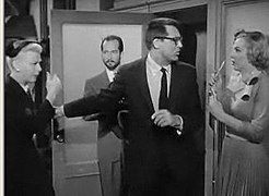 L-R: Rogers, Robert Cornthwaite, Cary Grant, and Marilyn Monroe in Monkey Business (1952)