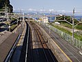 跨線橋から東京方面を望む。