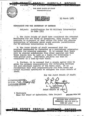 Operation Northwoods memorandum (13 March 1962).