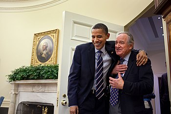 Obama greets Harkin the day after healthcare b...