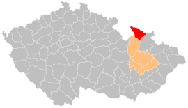 Poloha okresu Jeseník v Česku (klikacia mapa)