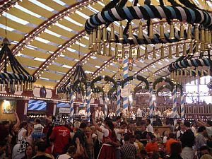 Inside a tent at Munich's Oktoberfest - the wo...