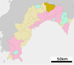 Location of Ōtoyo in Kōchi Prefecture