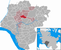 Elhelyezkedése Schleswig-Holstein térképén