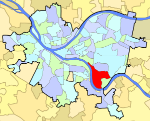 Locator map with the Hazlwood neighborhood in ...