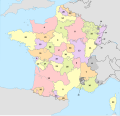 Provinces of France (numered & colored).